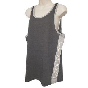 Calvin Klein Shirt Tank Top Side Spellout Men's Large Gray Unisex Sleeveless